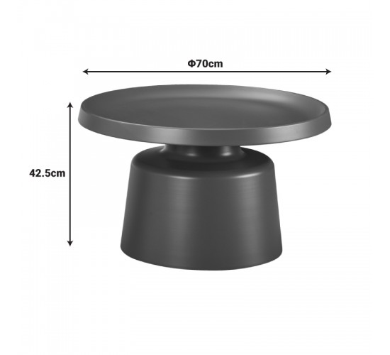 Τραπέζι σαλονιού Ginoze μέταλλο σε καφέ απόχρωση Φ70x42,5εκ Υλικό: METAL 278-000035