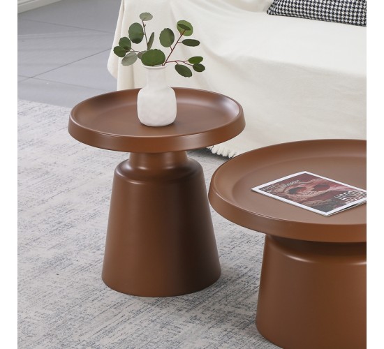 Βοηθητικό τραπέζι Ginoze μέταλλο σε καφέ απόχρωση Φ50x50.5εκ Υλικό: METAL 278-000036