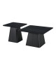 Τραπέζια σαλονιού Square σετ 2 τεμ μέταλλο-sintered stone σε μαύρο μαρμάρου Υλικό: METAL - SINTERED STONE 278-000037