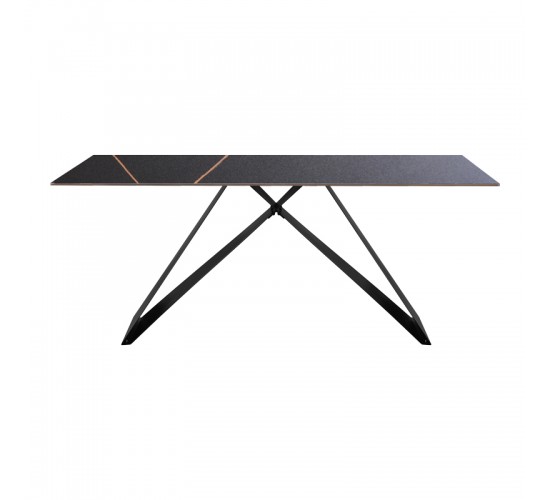 Τραπέζι Meja sintered stone μαύρο μαρμάρου -μεταλλικά πόδια 180x90x76εκ Υλικό: SINTERED STONE -  METAL 278-000042