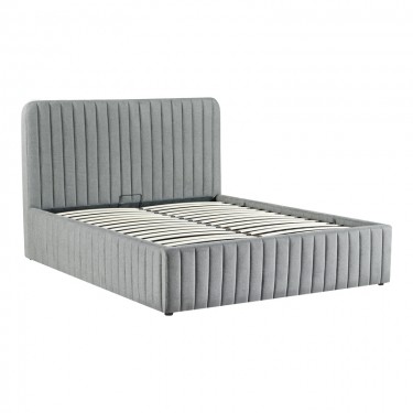 Κρεβάτι διπλό Zilin ύφασμα ανθρακί με αποθηκευτικό χώρο 160x200εκ Υλικό: FABRIC- PLYWOOD 279-000001