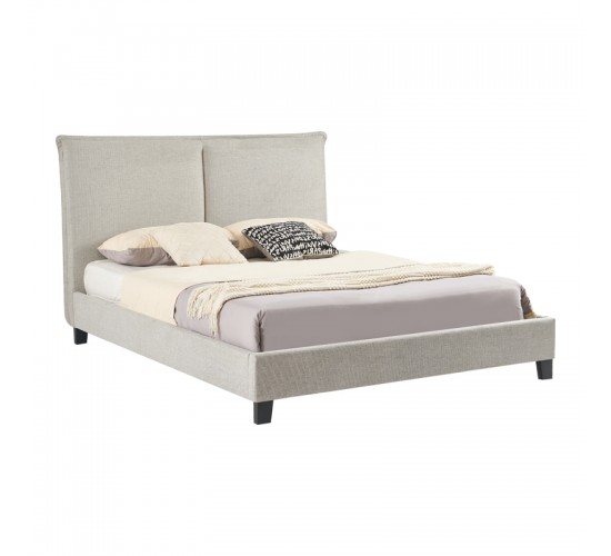 Κρεβάτι διπλό Majus ύφασμα γκρι-μπεζ 160x200εκ Υλικό: FABRIC- PLYWOOD 279-000010