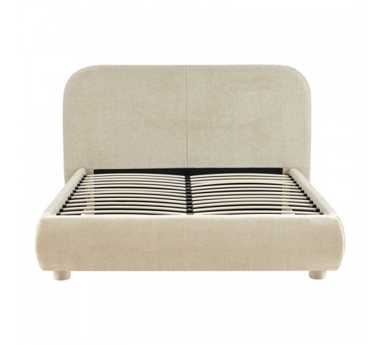 Κρεβάτι Salena ύφασμα σε μπεζ απόχρωση 160x200εκ Υλικό: FABRIC - PLYWOOD 279-000015