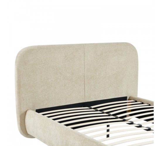 Κρεβάτι Salena ύφασμα σε μπεζ απόχρωση 160x200εκ Υλικό: FABRIC - PLYWOOD 279-000015