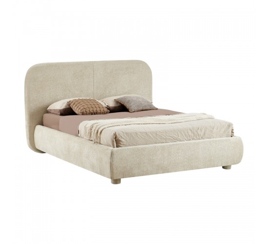 Κρεβάτι Salena ύφασμα σε μπεζ απόχρωση 160x200εκ Υλικό: FABRIC - PLYWOOD 279-000015
