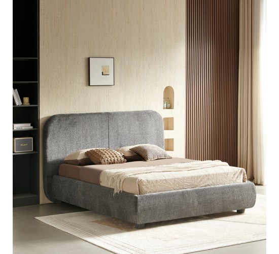 Κρεβάτι Salena ύφασμα σε ανθρακί απόχρωση 160x200εκ Υλικό: FABRIC - PLYWOOD 279-000016