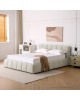Κρεβάτι Jeby ύφασμα σε κρεμ απόχρωση με αποθηκευτικό χώρο 160x200εκ Υλικό: FABRIC - PLYWOOD - STAINLESS STEEL LEGS 279-000017