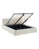 Κρεβάτι Jeby ύφασμα σε κρεμ απόχρωση με αποθηκευτικό χώρο 160x200εκ Υλικό: FABRIC - PLYWOOD - STAINLESS STEEL LEGS 279-000017