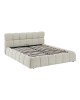 Κρεβάτι Jeby ύφασμα σε κρεμ απόχρωση με αποθηκευτικό χώρο 160x200εκ Υλικό: FABRIC - PLYWOOD - STAINLESS STEEL LEGS 279-000017