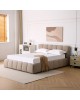 Κρεβάτι Jeby ύφασμα σε μπεζ απόχρωση με αποθηκευτικό χώρο 160x200εκ Υλικό: FABRIC - PLYWOOD - STAINLESS STEEL LEGS 279-000018