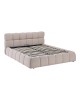 Κρεβάτι Jeby ύφασμα σε μπεζ απόχρωση με αποθηκευτικό χώρο 160x200εκ Υλικό: FABRIC - PLYWOOD - STAINLESS STEEL LEGS 279-000018