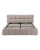 Κρεβάτι Jeby ύφασμα σε μπεζ απόχρωση με αποθηκευτικό χώρο 160x200εκ Υλικό: FABRIC - PLYWOOD - STAINLESS STEEL LEGS 279-000018