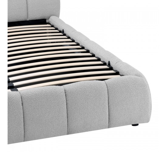 Κρεβάτι Jeby ύφασμα σε γκρι απόχρωση με αποθηκευτικό χώρο 160x200εκ Υλικό: FABRIC - PLYWOOD - STAINLESS STEEL LEGS 279-000019
