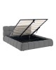 Κρεβάτι Jeby ύφασμα σε ανθρακί απόχρωση με αποθηκευτικό χώρο 160x200εκ Υλικό: FABRIC - PLYWOOD - STAINLESS STEEL LEGS 279-000020