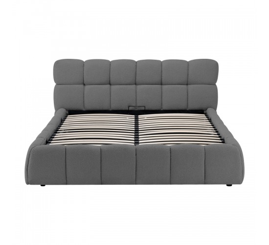 Κρεβάτι Jeby ύφασμα σε ανθρακί απόχρωση με αποθηκευτικό χώρο 160x200εκ Υλικό: FABRIC - PLYWOOD - STAINLESS STEEL LEGS 279-000020