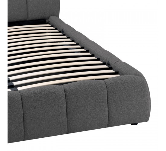 Κρεβάτι Jeby ύφασμα σε ανθρακί απόχρωση με αποθηκευτικό χώρο 160x200εκ Υλικό: FABRIC - PLYWOOD - STAINLESS STEEL LEGS 279-000020