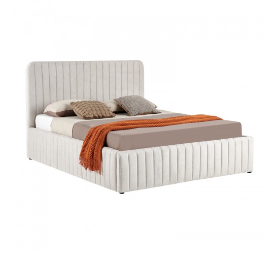 Κρεβάτι διπλό Zilin ύφασμα μπεζ με αποθηκευτικό χώρο 160x200εκ Υλικό: LINEN FABRIC- PLYWOOD - NON WOVEN FABRIC 279-000021