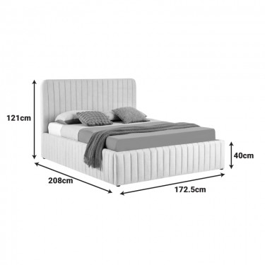 Κρεβάτι διπλό Zilin ύφασμα μπεζ με αποθηκευτικό χώρο 160x200εκ Υλικό: LINEN FABRIC- PLYWOOD - NON WOVEN FABRIC 279-000021