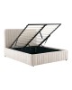 Κρεβάτι διπλό Zilin ύφασμα μπουκλε μπεζ με αποθηκευτικό χώρο 160x200εκ Υλικό: FABRIC- PLYWOOD 279-000022
