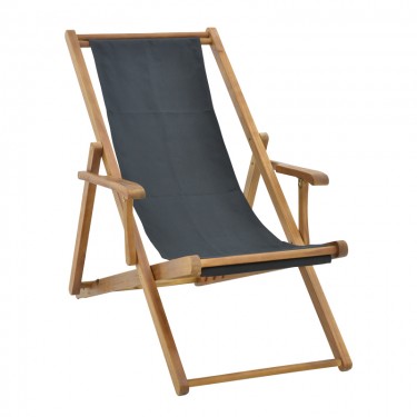 Σεζλόνγκ Xurian ξύλο ακακίας φυσικό-πανί pvc μαύρο Υλικό: ACACIA - PVC 282-000004