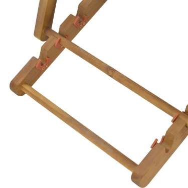 Σεζλόνγκ Xurian ξύλο ακακίας φυσικό-πανί pvc μαύρο Υλικό: ACACIA - PVC 282-000004