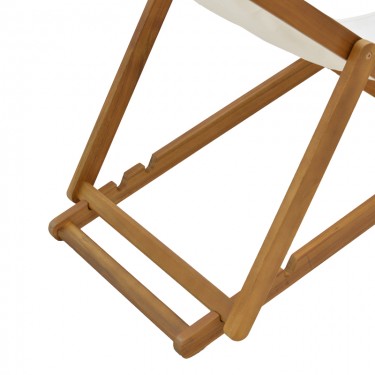 Σεζλόνγκ Franclow ξύλο ακακίας φυσικό-πανί pvc λευκό Υλικό: ACACIA - PVC 282-000005