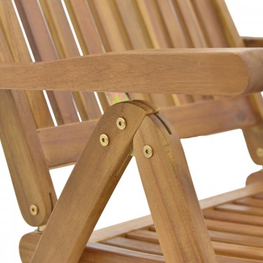 Πολυθρόνα 5 θέσεων Zerco πτυσσόμενη ξύλο ακακίας φυσικό 61x65x110εκ Υλικό: ACACIA 282-000006