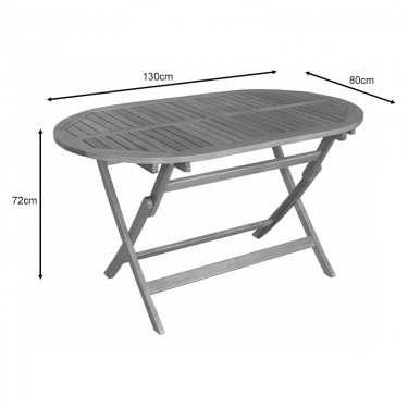 Τραπέζι Falov πτυσσόμενο φυσικό μασίφ ξύλο ακακίας 130x80x72εκ Υλικό: ACACIA 282-000012