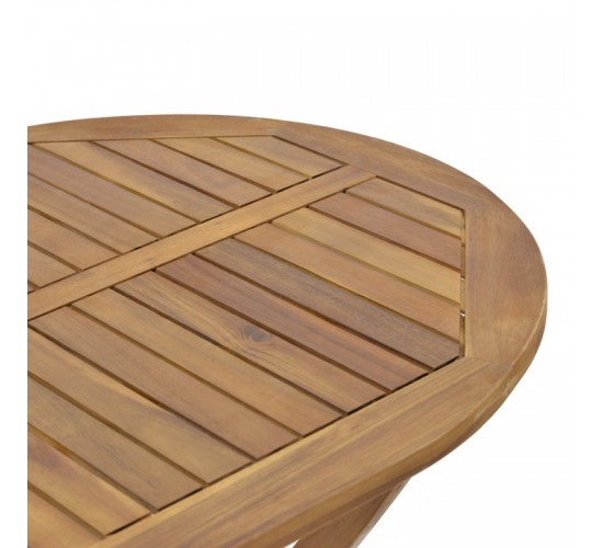 Τραπέζι Falov πτυσσόμενο φυσικό μασίφ ξύλο ακακίας 130x80x72εκ Υλικό: ACACIA 282-000012