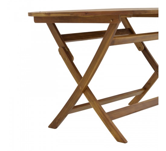 Τραπέζι Falov πτυσσόμενο φυσικό μασίφ ξύλο ακακίας 130x80x72εκ Υλικό: ACACIA 282-000012