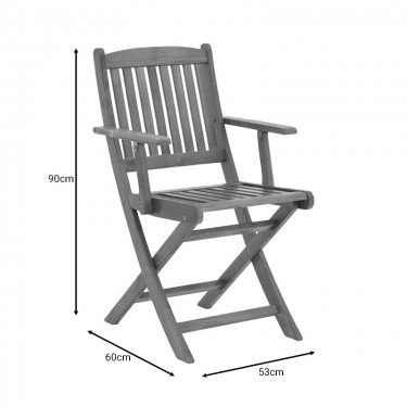 Πολυθρόνα Recofly πτυσσόμενη ξύλο ακακίας φυσικό 52x53x85εκ Υλικό: ACACIA 282-000015