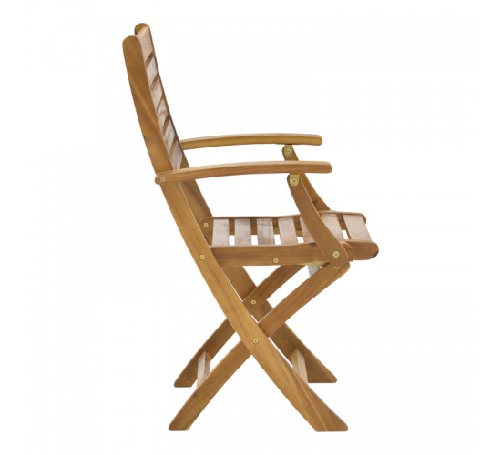 Τραπεζαρία Gorpo-Falov σετ 7τεμ φυσικό μασίφ ξύλο ακακίας 130x80x72εκ Υλικό: ACACIA 282-000028