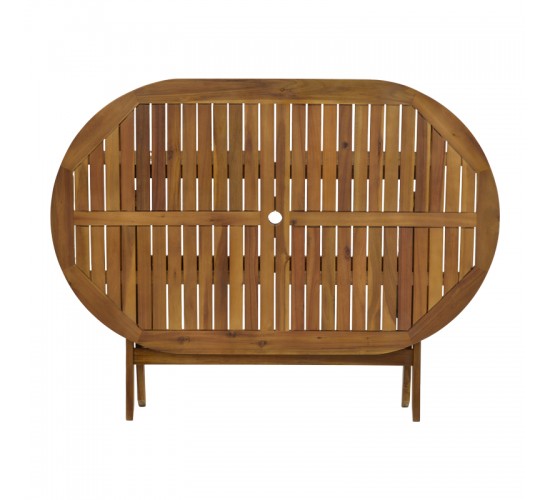 Τραπεζαρία Recofly-Falov σετ 5τεμ φυσικό μασίφ ξύλο ακακίας 130x80x72εκ Υλικό: ACACIA 282-000035