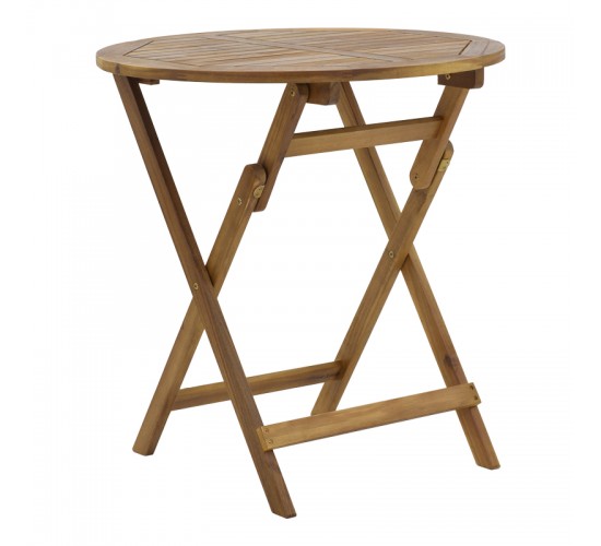 Τραπεζαρία Recofly-Carpuva σετ 3τεμ πτυσσόμενο φυσικό μασίφ ξύλο ακακίας Φ70x74εκ Υλικό: ACACIA 282-000047