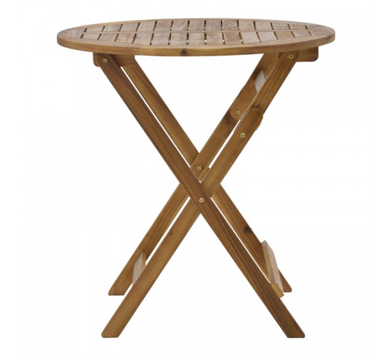 Τραπεζαρία Recofly-Carpuva σετ 3τεμ πτυσσόμενο φυσικό μασίφ ξύλο ακακίας Φ70x74εκ Υλικό: ACACIA 282-000047