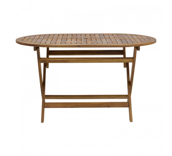 Τραπεζαρία Bistrual-Falov σετ 7τεμ πτυσσόμενο φυσικό μασίφ ξύλο ακακίας 130x80x72εκ Υλικό: ACACIA 282-000059