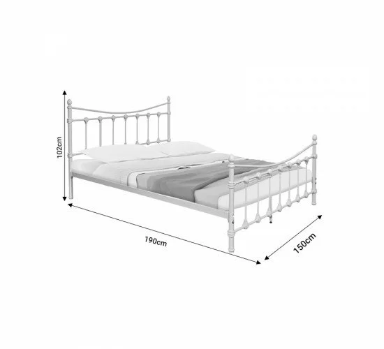 Κρεβάτι Beowulf λευκό μεταλλικό 150x200x102εκ Υλικό: METAL 285-000011 Κρεβάτι Beowulf λευκό μεταλλικό 150x200x102εκ Υλικό: METAL 285-000011
