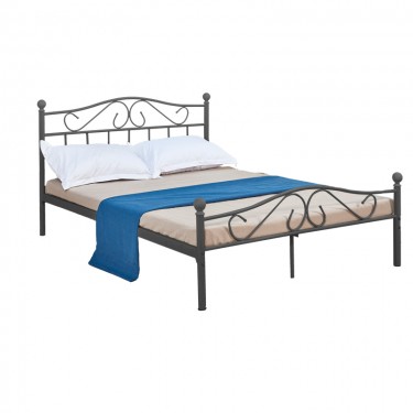 Κρεβάτι Yorick μαύρο μεταλλικό 150x200εκ Υλικό: METAL 285-000015