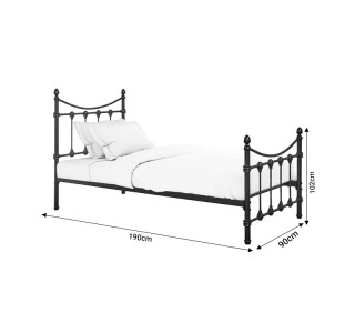 Κρεβάτι Beowulf μαύρο μεταλλικό 90x190εκ Υλικό: METAL 285-000016