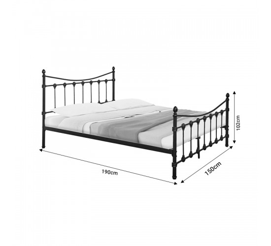 Κρεβάτι Beowulf μαύρο μεταλλικό 150x200x102εκ Υλικό: METAL 285-000018 Κρεβάτι Beowulf μαύρο μεταλλικό 150x200x102εκ Υλικό: METAL 285-000018