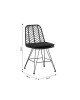 Καρέκλα κήπου Naoki με μαξιλάρι pe μαύρο-μέταλλο μαύρο πόδι 44x58x82εκ Υλικό: METAL- PE RATTAN-FABRIC CUSHION 286-000004