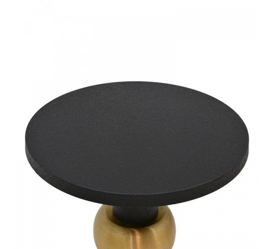 Βοηθητικό τραπέζι Enville Inart μαύρο-χρυσό μέταλλο Φ51x62.5εκ Υλικό: IRON 287-000001