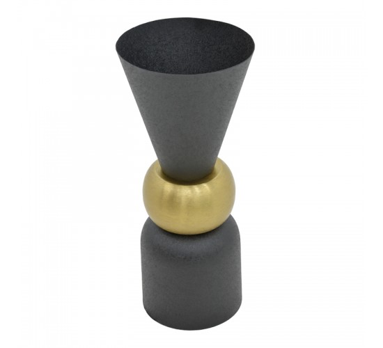 Βάζο Decorasie Inart μαύρο-χρυσό μέταλλο Φ28x65εκ Υλικό: IRON 287-000003 Βάζο Decorasie Inart μαύρο-χρυσό μέταλλο Φ28x65εκ Υλικό: IRON 287-000003