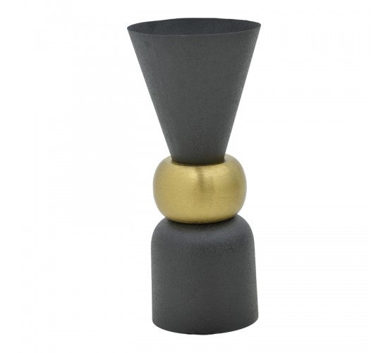 Βάζο Decorasie Inart μαύρο-χρυσό μέταλλο Φ28x65εκ Υλικό: IRON 287-000003 Βάζο Decorasie Inart μαύρο-χρυσό μέταλλο Φ28x65εκ Υλικό: IRON 287-000003