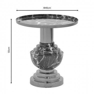 Βοηθητικό τραπέζι Cogent Inart μαύρο-χρυσό μέταλλο Φ46x50εκ Υλικό: IRON 287-000005