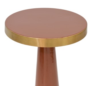 Βοηθητικό τραπέζι Easyful Inart σάπιο μήλο-χρυσό μέταλλο Φ40x65εκ Υλικό: IRON 287-000007