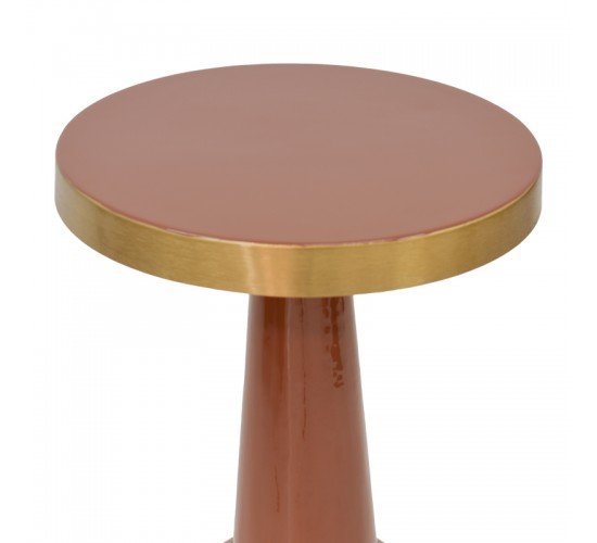Βοηθητικό τραπέζι Easyful Inart σάπιο μήλο-χρυσό μέταλλο Φ40x65εκ Υλικό: IRON 287-000007