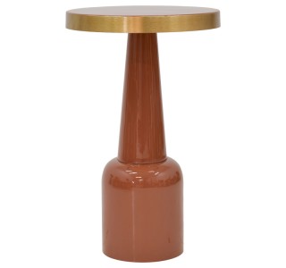 Βοηθητικό τραπέζι Easyful Inart σάπιο μήλο-χρυσό μέταλλο Φ40x65εκ Υλικό: IRON 287-000007