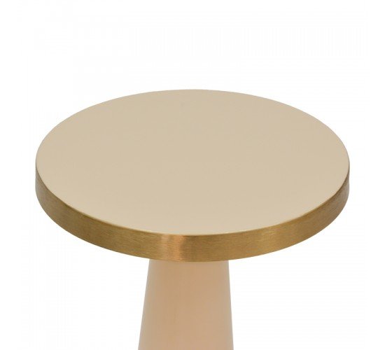 Βοηθητικό τραπέζι Easyful Inart κρεμ-χρυσό μέταλλο Φ36x58εκ Υλικό: IRON 287-000008