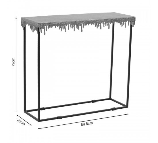 Κονσόλα Bulco Inart χρυσό-μαύρο μέταλλο 80.5x28x72εκ Υλικό: IRON 287-000018